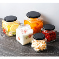 Free sample small 50ml honey square glass jar with jam jars with metal lids